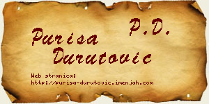 Puriša Durutović vizit kartica